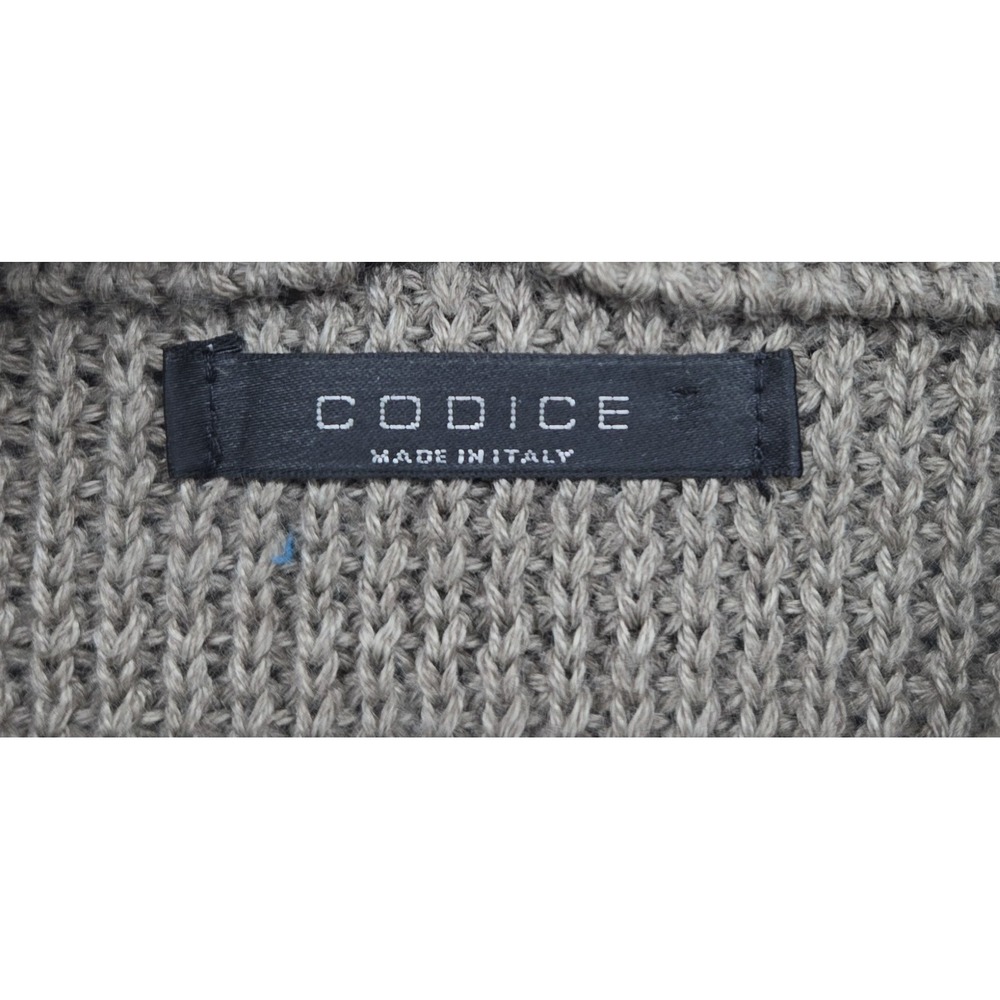 Codice Sweater Mens L/XL Taupe Merino Wool Elbow Patch Made In Italy Italian 52 - Picture 6 of 11